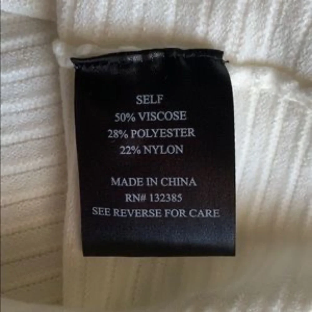 Love Token Mock Neck Ribbed Sweater Ivory Medium